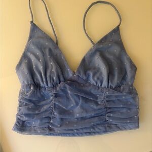 Blue Blush Sky Mesh Bralette